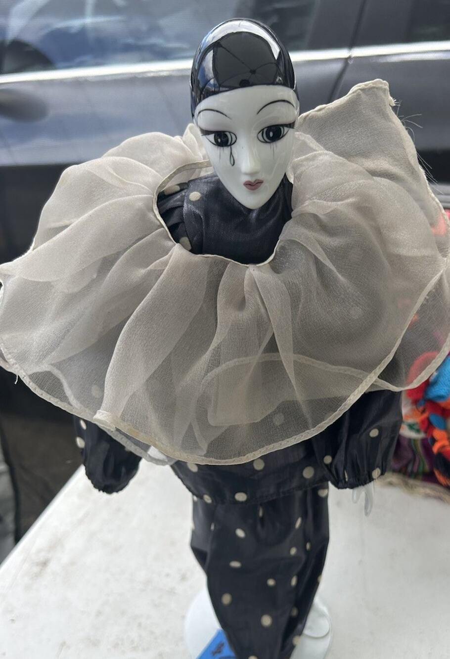 Vintage Porcelain Harlequin Doll